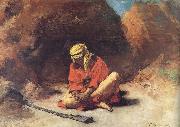 Leon Bonnat Arab Removing a Thorn from his Foot Spain oil painting artist